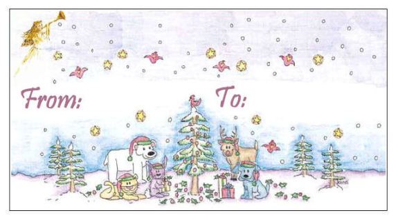 Printable Christmas, Gift Tag, Christmas Tree, Animals, Angel Horizontal Gift tag, Vertical Gift Tag, Free